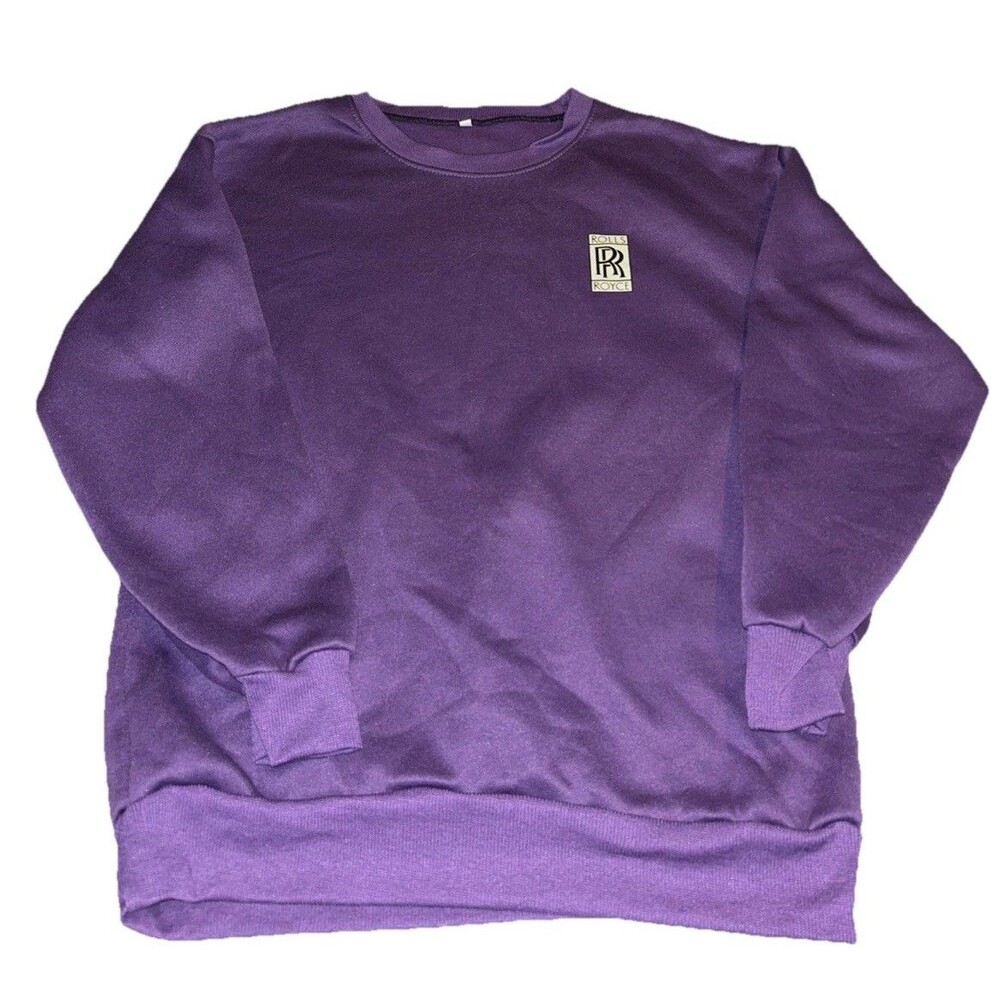 Rolls Royce Purple Loose Fit XS Pullover Long Sleeve Crew Neck Sweatshirt
